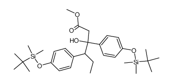 methyl 3-hydroxy-3,4-bis(4-t-butyldimethylsilyloxyphenyl)hexanoate结构式