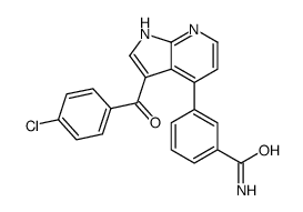 3-[3-(4-chlorobenzoyl)-1H-pyrrolo[2,3-b]pyridin-4-yl]benzamide结构式