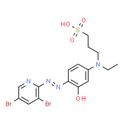 3-[[4-[(3,5-Dibromopyridin-2-yl)azo]-3-hydroxyphenyl]ethylamino]-1-propanesulfonic acid结构式
