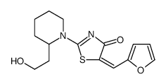 4(5H)-Thiazolone, 5-(2-furanylmethylene)-2-[2-(2-hydroxyethyl)-1-piperidinyl]结构式