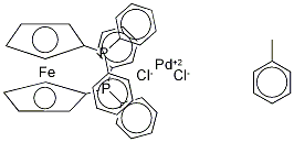 (1,1'-双(二苯基膦基)二茂铁)二氯钯甲苯结构式