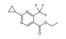 5-Pyrimidinecarboxylic acid, 2-cyclopropyl-4-(trifluoromethyl)-, ethyl ester Structure