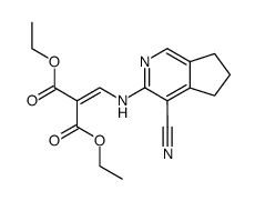 3-(N-β-Dicarbethoxyvinyl)amino-4-cyano-5,6-dihydro-7H-2-pyrindene结构式