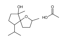 acetic acid,2,9-dimethyl-6-propan-2-yl-1-oxaspiro[4.4]nonan-9-ol结构式