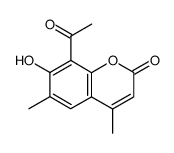 4,6-dimethyl-7-hydroxy-8-acetylcoumarin Structure