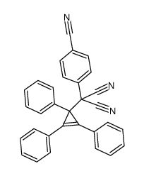(3-(1,2,3-triphenylcyclopropenyl))(4'-cyanophenyl)malonitrile结构式