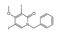 1-benzyl-3,5-diiodo-4-methoxypyridin-2-one结构式