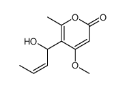 2H-Pyran-2-one, 5-(1-hydroxy-2-butenyl)-4-methoxy-6-methyl-, (E)-(+)- picture