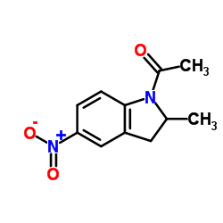 1-(2-Methyl-5-nitro-2,3-dihydro-1H-indol-1-yl)ethanone结构式