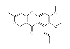 7,8-dimethoxy-3-methyl-9-(prop-1-enyl)pyrano(4,3-b)(1)-benzopyran-10(1H)-one结构式