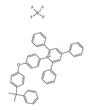 1-(4-(4-(1-Methyl-1-phenyl-ethyl)-phenoxy)-phenyl)-2,4,6-triphenylpyridinium Tetrafluoroborate Structure