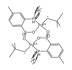 [(2-((2-OMe-Ph)2P)-4-Me-benzenesulfonate)Pd(CH2-t-Bu)]2结构式