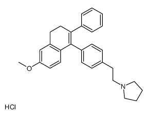1-[2-[4-(6-methoxy-2-phenyl-3,4-dihydronaphthalen-1-yl)phenyl]ethyl]pyrrolidine,hydrochloride结构式