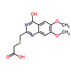 {[(6,7-Dimethoxy-4-oxo-1,4-dihydro-2-quinazolinyl)methyl]sulfanyl}acetic acid Structure