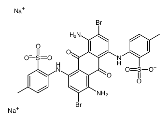 Benzenesulfonic acid, 2,2'-[(4,8-diamino-3,7-dibromo- 9,10-dihydro-9,10-dioxo-1,5-anthracenediyl)diimino ]bis[5-methyl-, disodium salt结构式