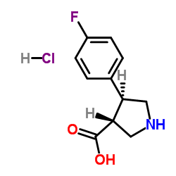 (+/-)-TRANS-4-(4-FLUOROPHENYL)PYRROLIDINE-3-CARBOXYLIC ACID HYDROCHLORIDE图片