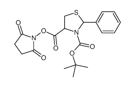 3-O-tert-butyl 4-O-(2,5-dioxopyrrolidin-1-yl) 2-phenyl-1,3-thiazolidine-3,4-dicarboxylate结构式