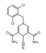 4-cyano-1-(2,6-dichloro-benzyl)-1,4-dihydro-pyridine-3,5-dicarboxylic acid diamide Structure