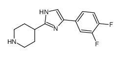 4-[4-(3,4-difluoro-phenyl)-1H-imidazol-2-yl]-piperidine结构式