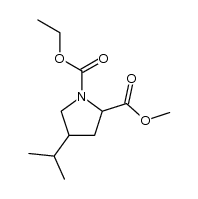 4-isopropyl-pyrrolidine-1,2-dicarboxylic acid-1-ethyl ester-2-methyl ester Structure