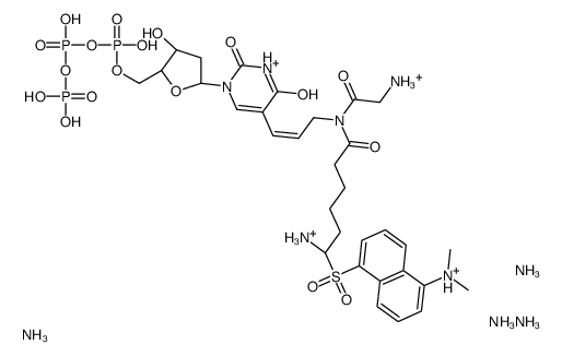 5-(dansylglycyl-6-aminohexanoylaminoprop-1-enyl)-2'-deoxyuridine 5'-triphosphate结构式