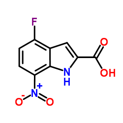 4-Fluoro-7-nitro 1H-indole-2-carboxylic acid结构式
