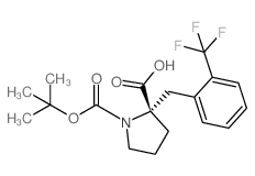 (S)-1-(TERT-BUTOXYCARBONYL)-2-(2-(TRIFLUOROMETHYL)BENZYL)PYRROLIDINE-2-CARBOXYLIC ACID结构式