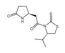 3-((5-oxo-2(S)-pyrrolidinyl)acetyl)-4(S)-isopropyl-1,3-thiazolidine-2-thione Structure