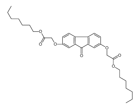 heptyl 2-[7-(2-heptoxy-2-oxoethoxy)-9-oxofluoren-2-yl]oxyacetate结构式