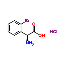 (S)-2-氨基-2-(2-溴苯基)乙酸盐酸盐结构式