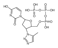 [[(2S,3S,5R)-5-(2,4-dioxopyrimidin-1-yl)-3-(5-methyltriazol-1-yl)oxolan-2-yl]methoxy-hydroxyphosphoryl] phosphono hydrogen phosphate Structure
