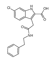 6-Chloro-3-(phenethylcarbamoyl-methyl)-1H-indole-2-carboxylic acid Structure