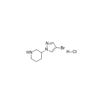 3-(4-Bromo-1H-pyrazol-1-yl)piperidine hydrochloride Structure
