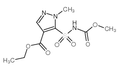 4-乙氧羰基-1-甲基-5-吡唑磺酰氨基甲酸甲酯结构式