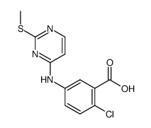 2-chloro-5-(2-methylsulfanyl-pyrimidin-4-ylamino)-benzoic acid结构式