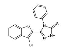 3-(3-chlorobenzo[b]thiophen-2-yl)-4-phenyl-1H-1,2,4-triazole-5(4H)-thione结构式