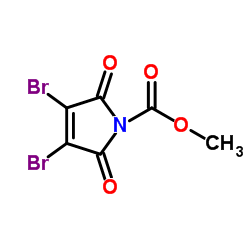 Methyl 3,4-dibromo-2,5-dioxo-2,5-dihydro-1H-pyrrole-1-carboxylate结构式