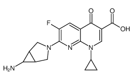 7-(6-amino-3-azabicyclo[3.1.0]hexan-3-yl)-1-cyclopropyl-6-fluoro-4-oxo-1,8-naphthyridine-3-carboxylic acid Structure