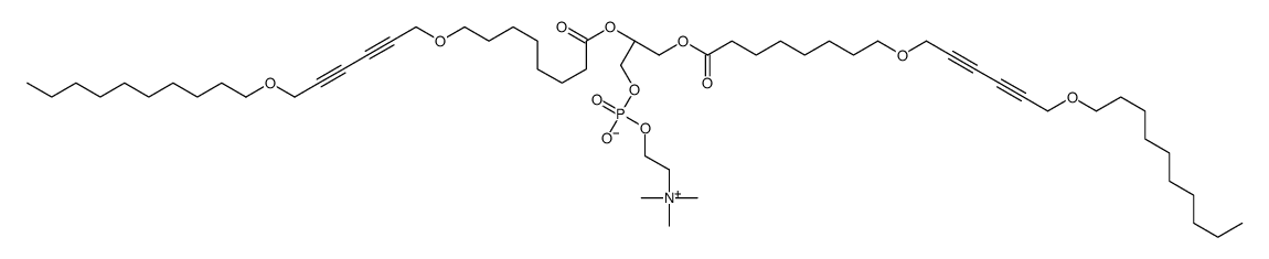 1,2-bis(9,16-dioxahexacosa-11,13-diynoyl)-sn-3-phosphocholine结构式