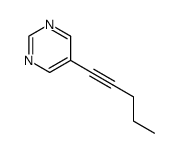 Pyrimidine, 5-(1-pentynyl)- (9CI) Structure
