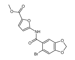 methyl 5-(6-bromobenzo[d][1,3]dioxole-5-carboxamido)furan-2-carboxylate结构式