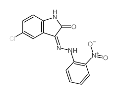 1H-Indole-2,3-dione,5-chloro-, 3-[2-(2-nitrophenyl)hydrazone] Structure