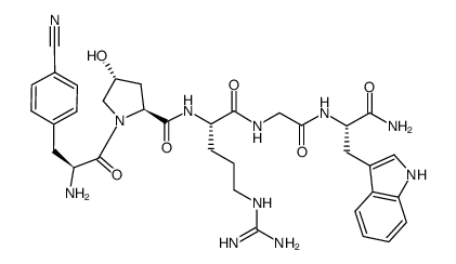 4-NC-Phe-trans-4-OH-Pro-Arg-Gly-Trp-NH2结构式