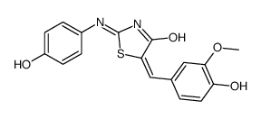 (5E)-5-(4-Hydroxy-3-methoxybenzylidene)-2-[(4-hydroxyphenyl)amino ]-1,3-thiazol-4(5H)-one Structure