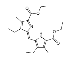 4,4'-diethyl-3,3'-dimethyl-1H,5'H-5,5'-methanylylidene-bis-pyrrole-2-carboxylic acid diethyl ester结构式