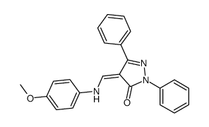 (4E)-4-[(4-methoxyanilino)methylidene]-2,5-diphenylpyrazol-3-one Structure