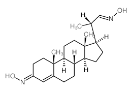 Pregn-4-ene-20-carboxaldehyde,3-(hydroxyimino)-, oxime, (20R)- (9CI) Structure