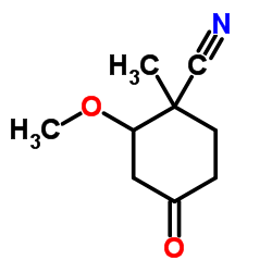 Cyclohexanecarbonitrile, 2-methoxy-1-methyl-4-oxo- (9CI)结构式