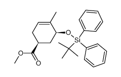 methyl (1S,5S)-5-(tert-butyldiphenylsilyloxy)-4-methyl-3-cyclohexene-1-carboxylate结构式