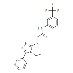 2-{[4-ethyl-5-(3-pyridinyl)-4H-1,2,4-triazol-3-yl]sulfanyl}-N-[3-(trifluoromethyl)phenyl]acetamide结构式